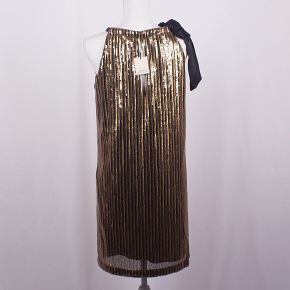 NWT TRINA BY TRINA TURK Juju Gold Sequin Sheath Dress Size S - Picture 5 of 8